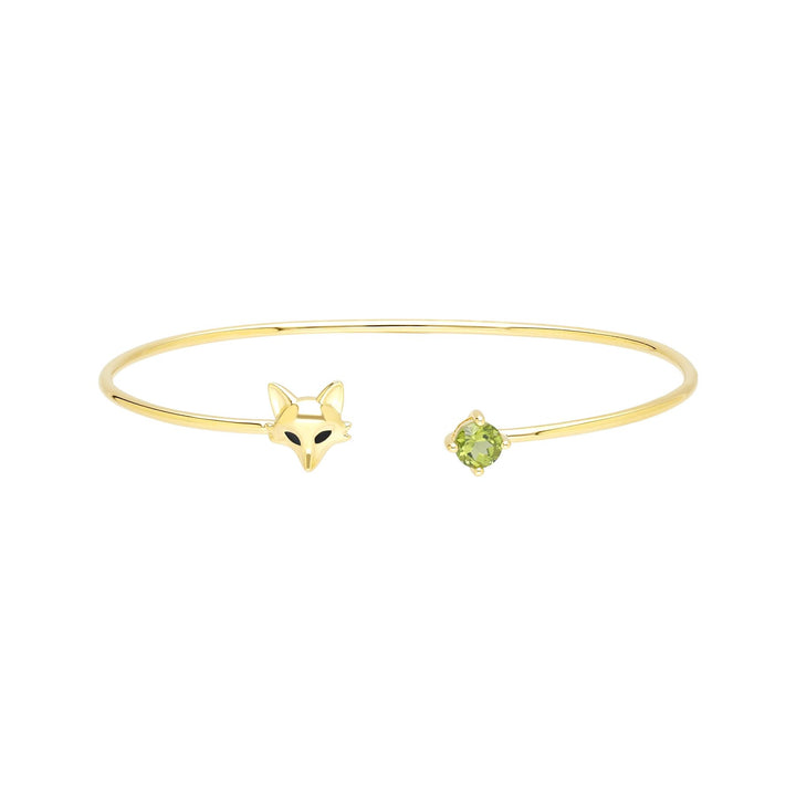 Gardenia Peridot Fox Bangle In 9ct Yellow Gold 135B0050039