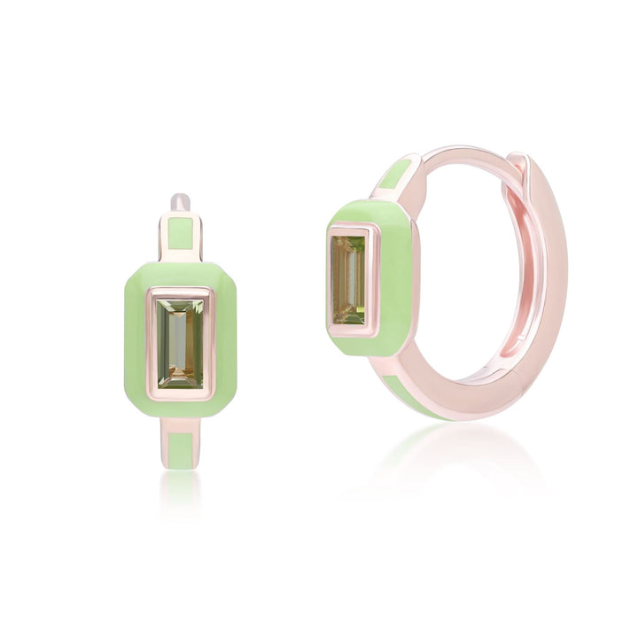 siberian-waltz-green-enamel-baguette-peridot-hoop-earrings-in-rose-gold-plated-sterling-silver-253e418904925