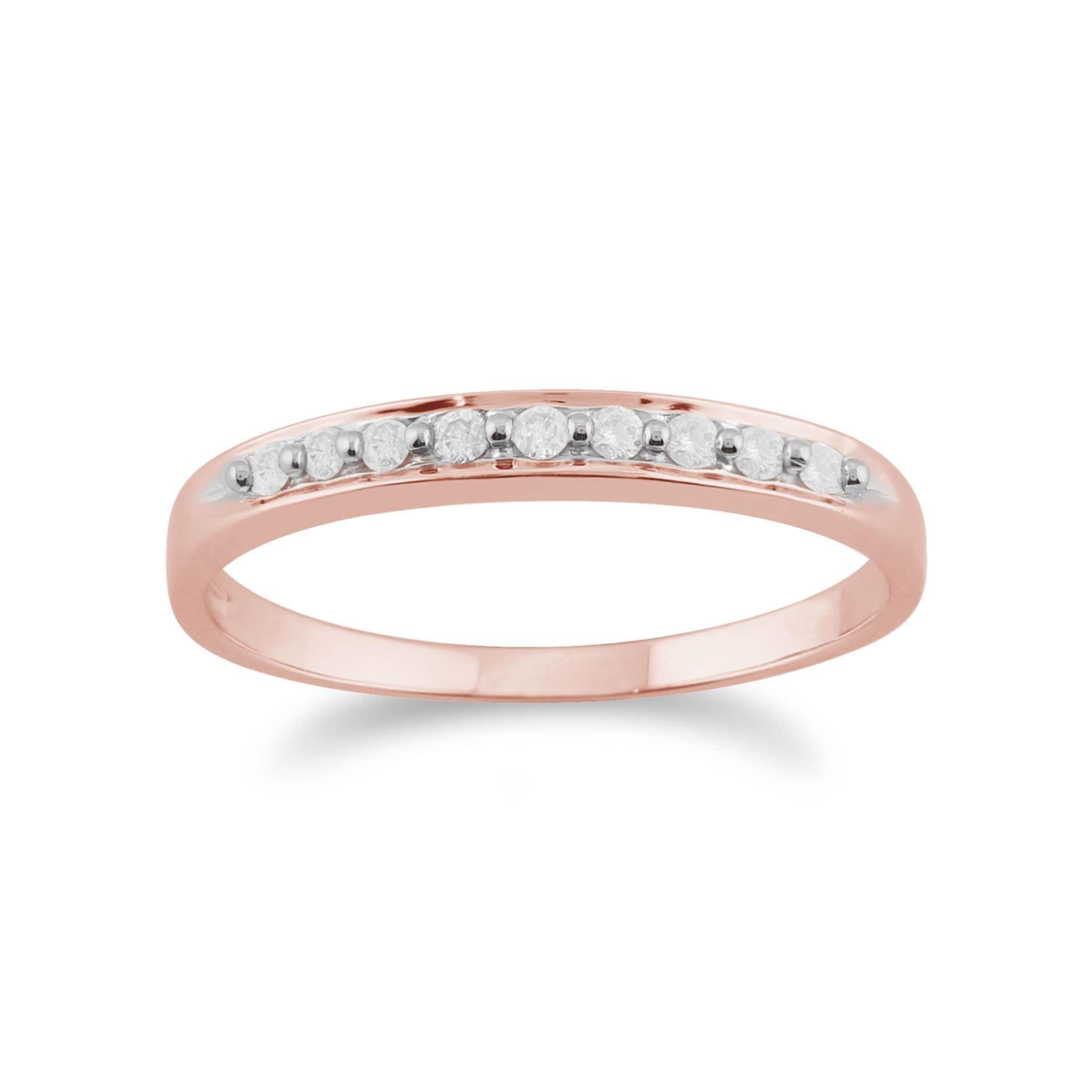 181R4231039 Classic Round Diamond Eternity Ring in 9ct Rose Gold 1
