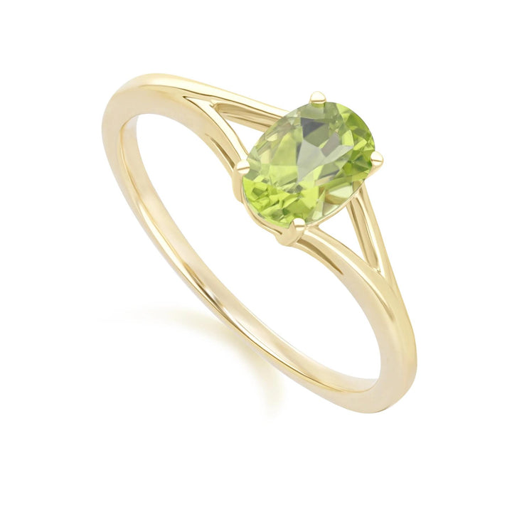 Classic Oval Peridot Ring in 9ct Yellow Gold