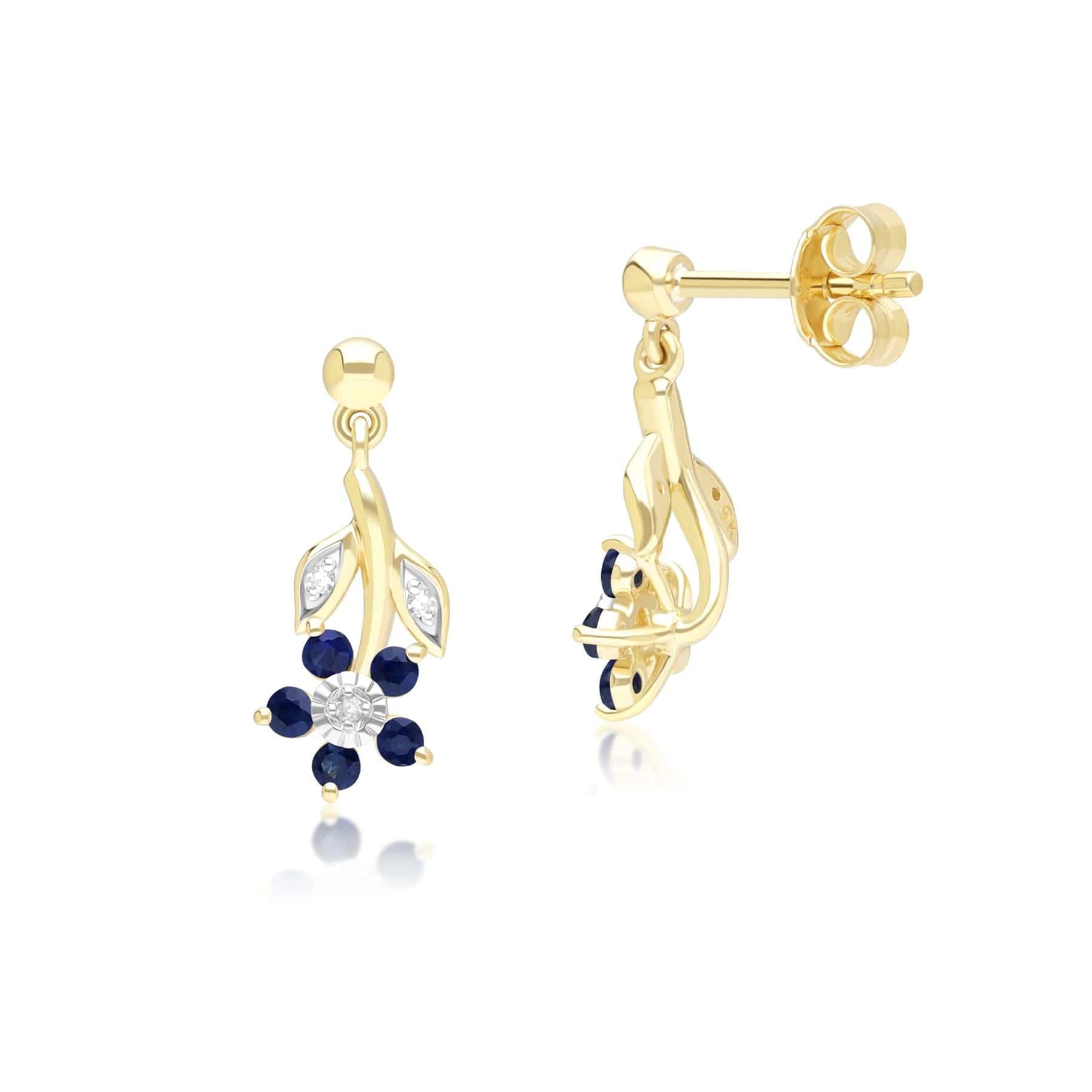 floral-sapphire-diamond-drop-earrings-in-9ct-yellow-gold-132e2933039 Side