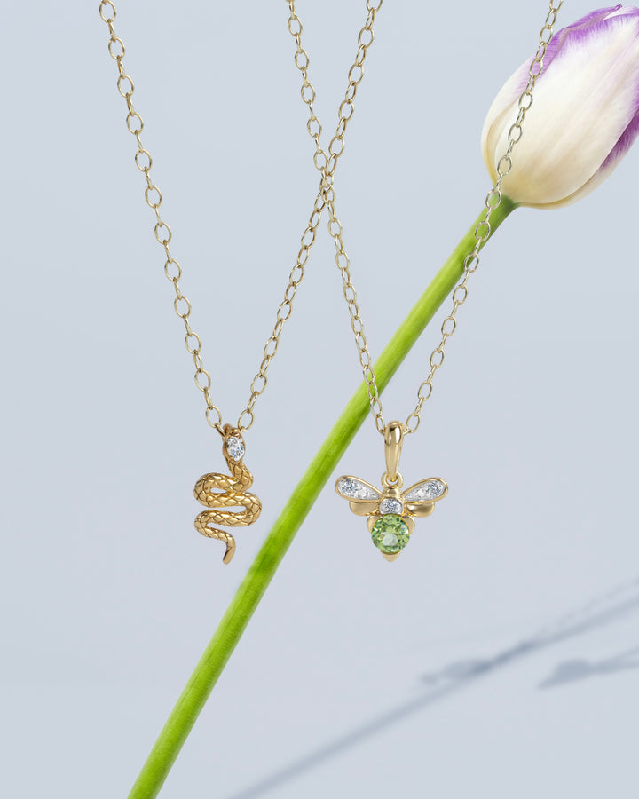ECFEW™ Emerald Snake Wrap Pendant in 9ct Yellow Gold
