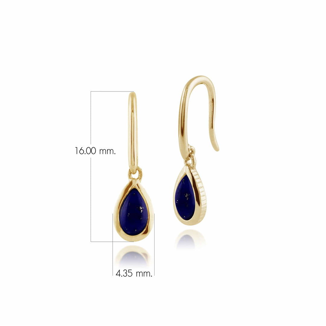 Classic Pear Lapis Lazuli Drop Earrings in 9ct Yellow Gold