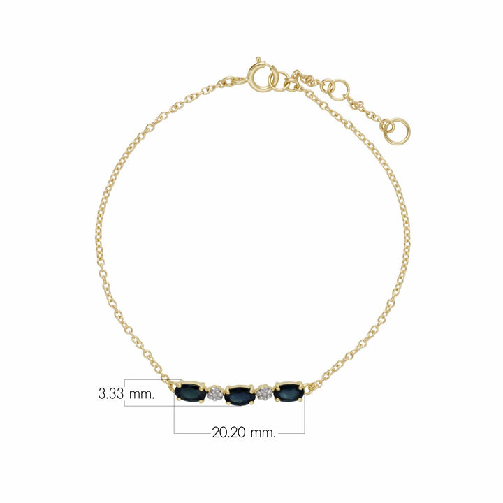 Classic Oval Emerald & Diamond Bracelet in 9ct Yellow Gold