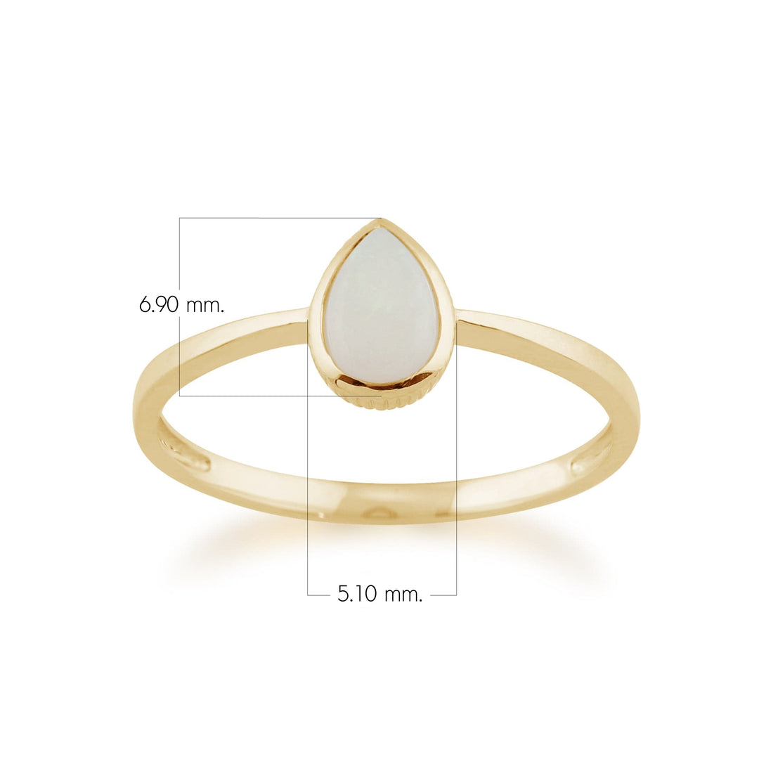 Classic Pear Shaped Opal Ring in 9ct Yellow Gold