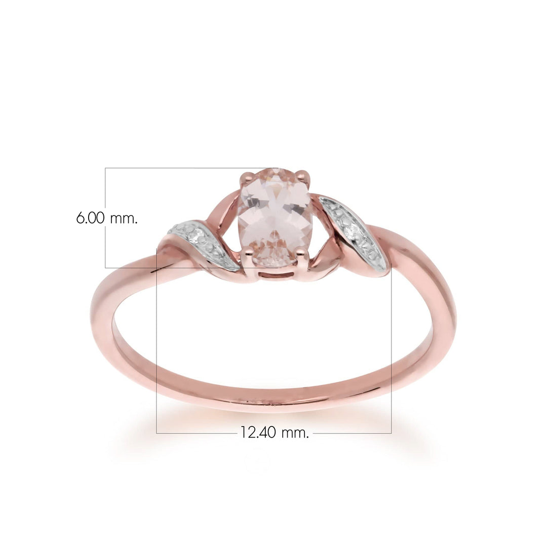 Classic Oval Morganite & Diamond Ring in 9ct Rose Gold