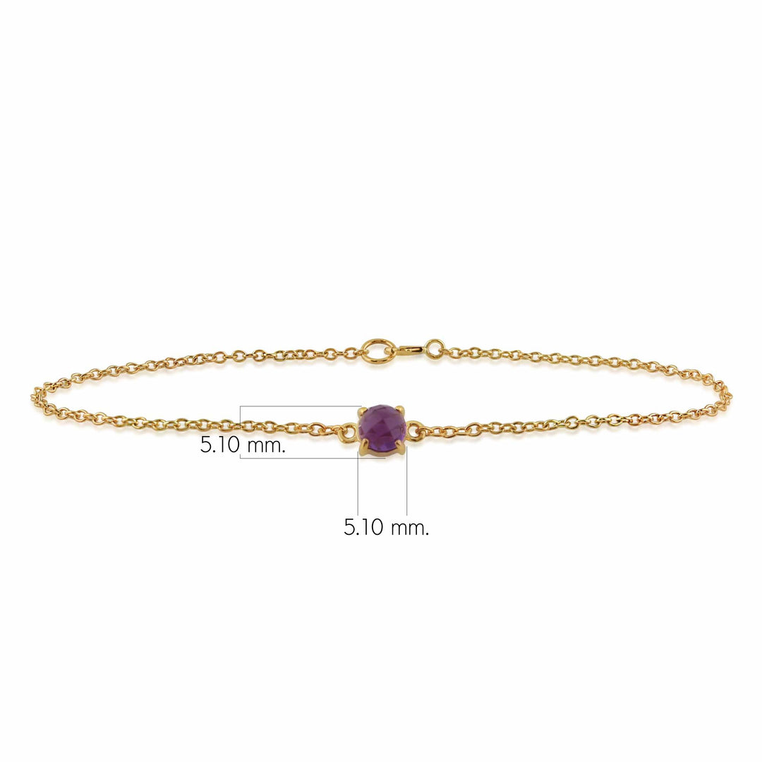 Classic Round Ruby Checkerboard Bracelet in 9ct Yellow Gold