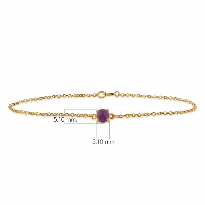Classic Round Amethyst Checkerboard Bracelet in 9ct Yellow Gold