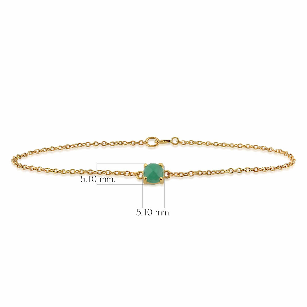 Classic Round Emerald Checkerboard Bracelet in 9ct Yellow Gold