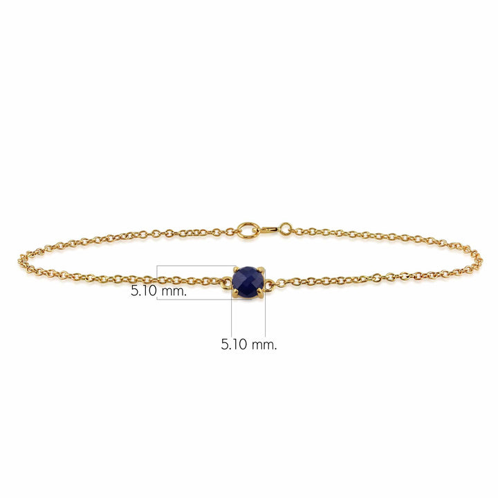 Classic Round Sapphire Checkerboard Bracelet in 9ct Yellow Gold