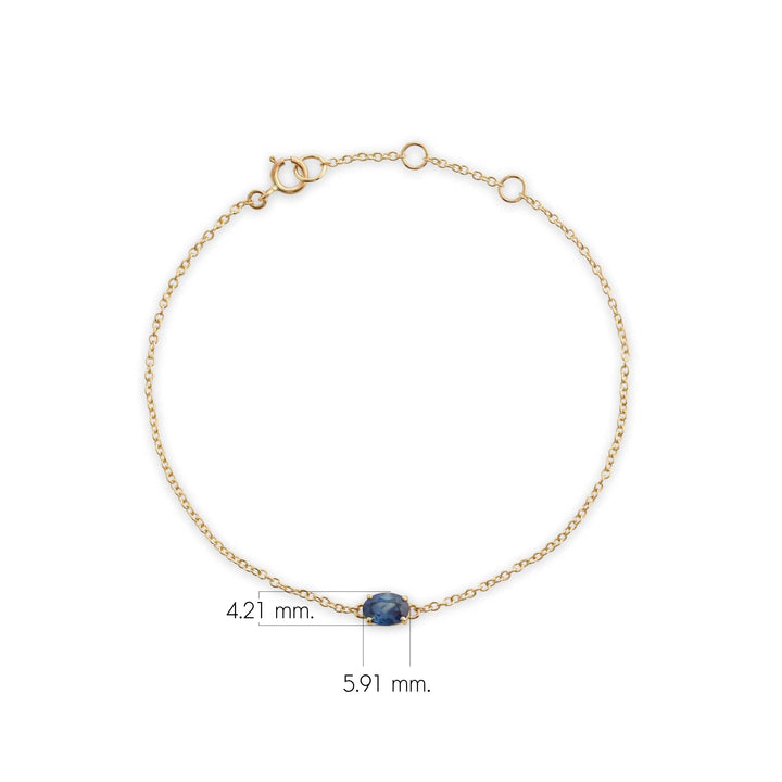 Classic Oval Sapphire Single Stone Bracelet in 9ct Yellow Gold