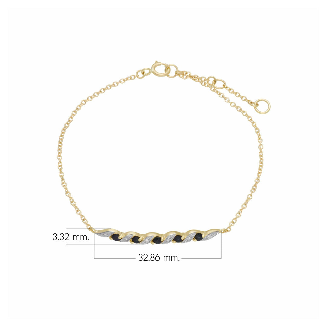 Classic Emerald & Diamond Spiral Bracelet in 9ct Yellow Gold