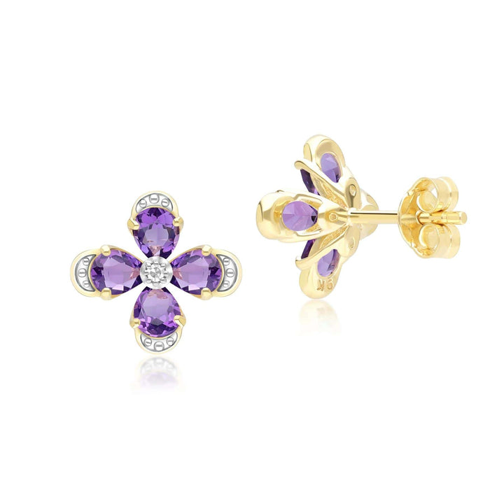 floral-amethyst-diamond-stud-earrings-in-9ct-yellow-gold-132e2932039 Side