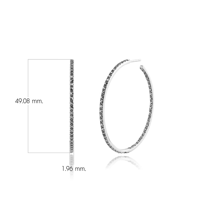 Classic Round Marcasite Large Hoop Earrings in 925 Sterling Silver