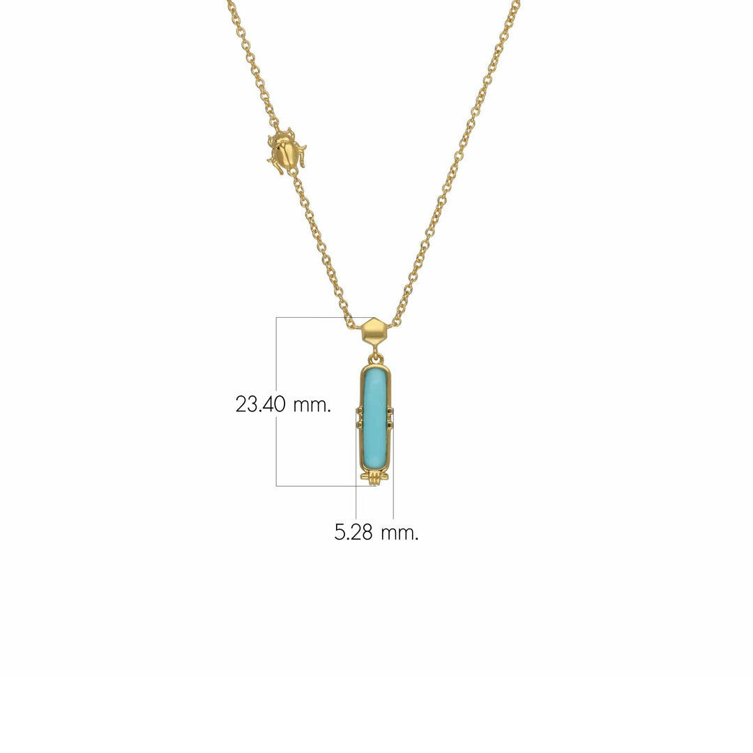 ECFEW™ Turquoise Talisman Necklace in Gold Plated Sterling Silver