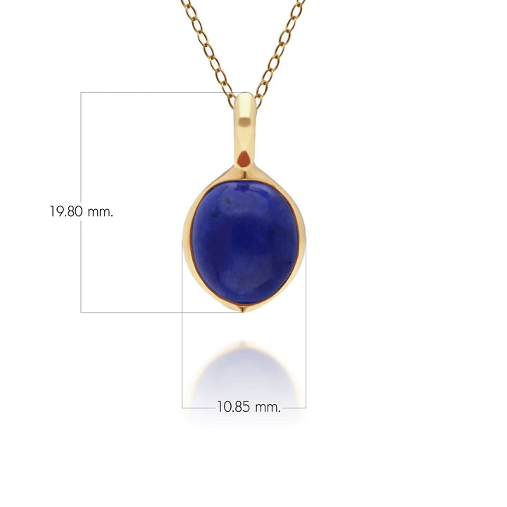Irregular B Gem Lapis Lazuli Pendant in Gold Plated Silver
