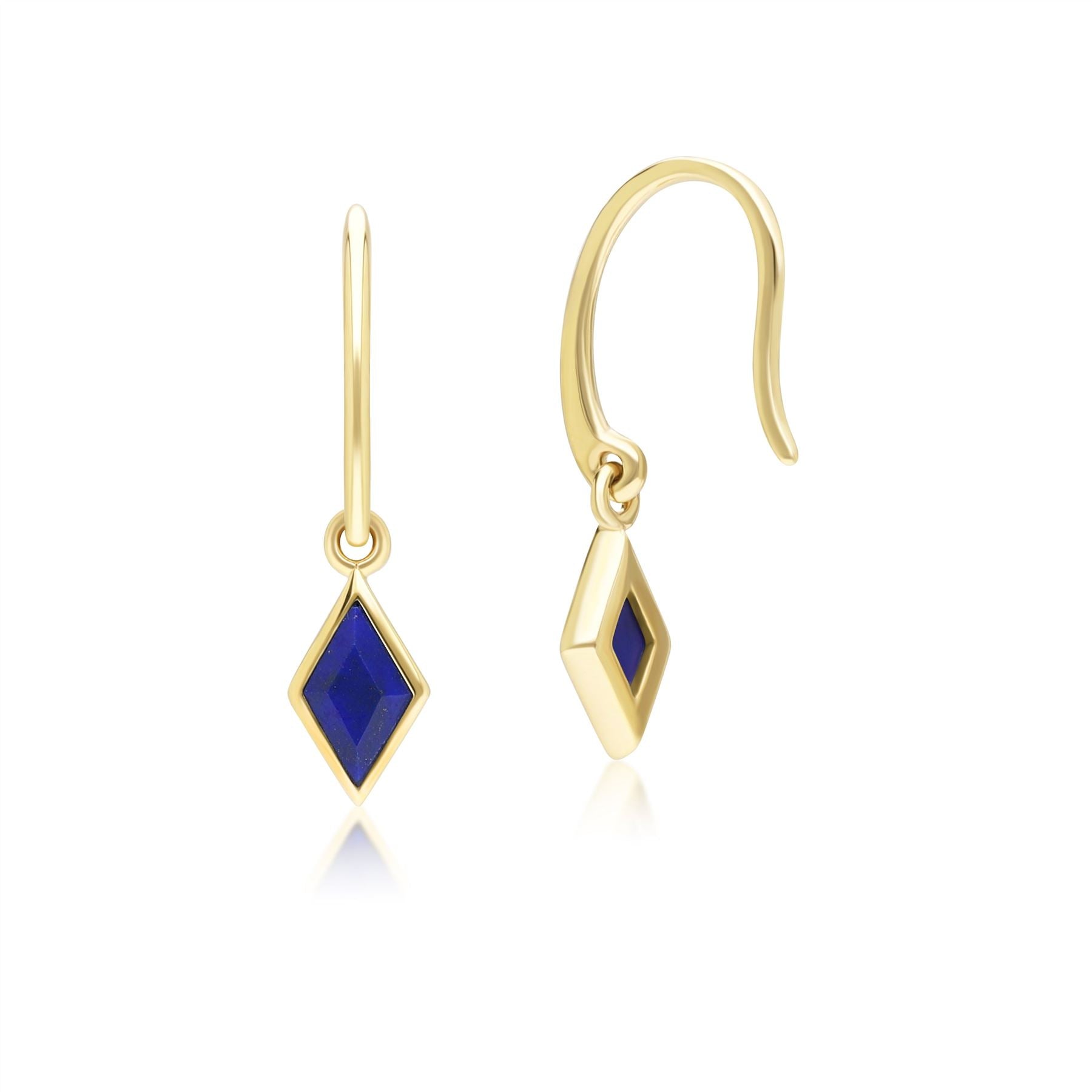 Classic Lapis Lazuli Drop Earrings in 9ct Yellow Gold