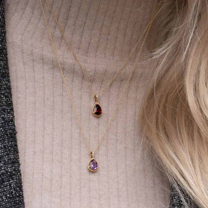 classic-pear-amethyst-diamond-pendant-necklace-in-9ct-yellow-gold-135p2143019 on Model