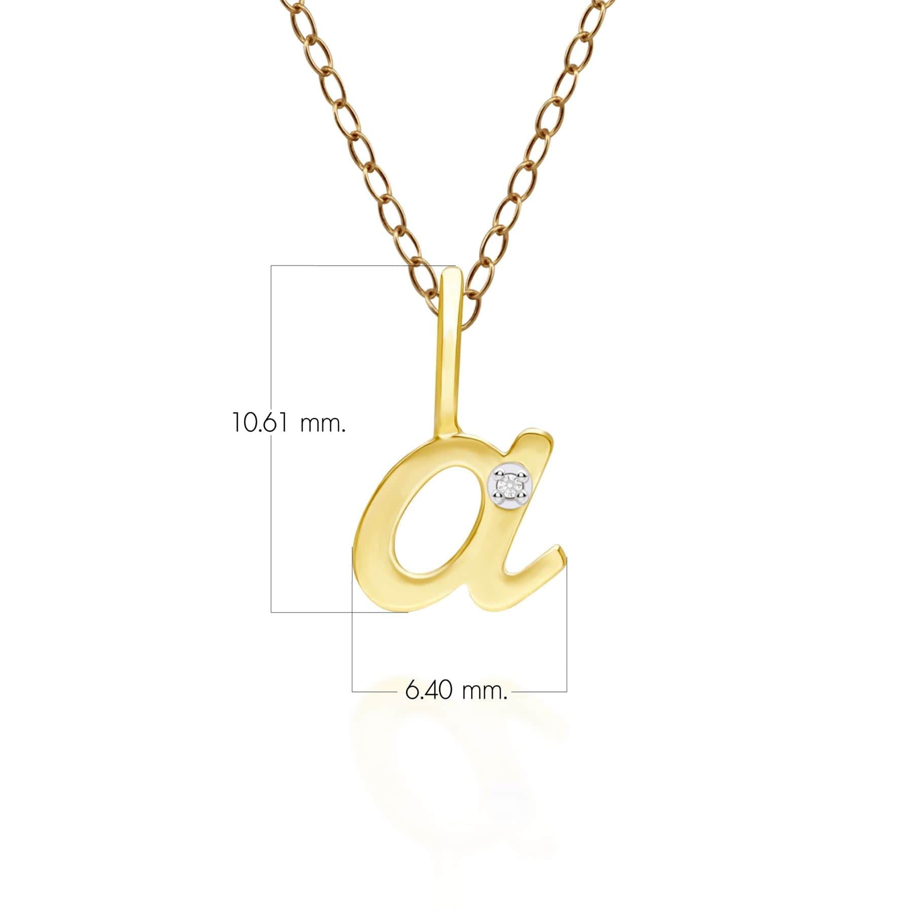 Alphabet Letter A Diamond pendant in 9ct Yellow Gold