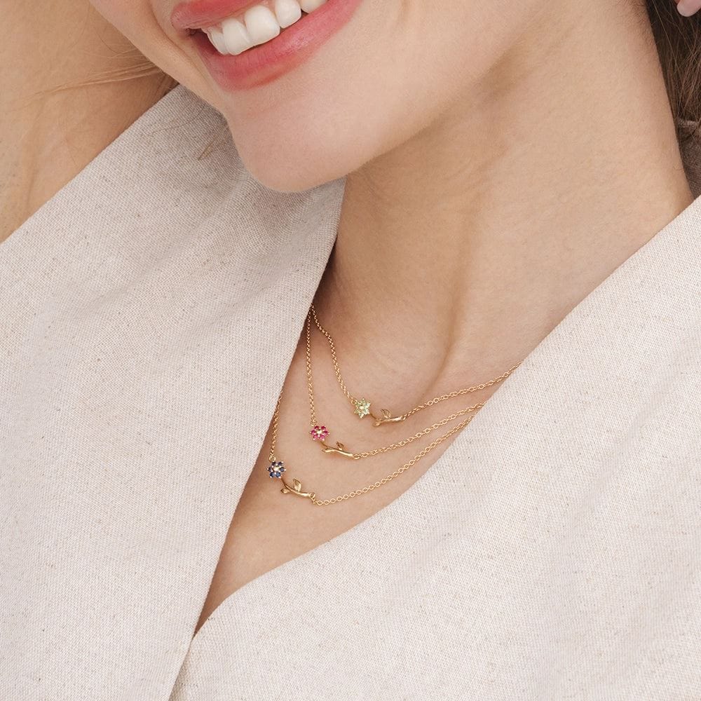 floral-vine-ruby-necklace-in-9ct-yellow-gold-132n1171029 on Model
