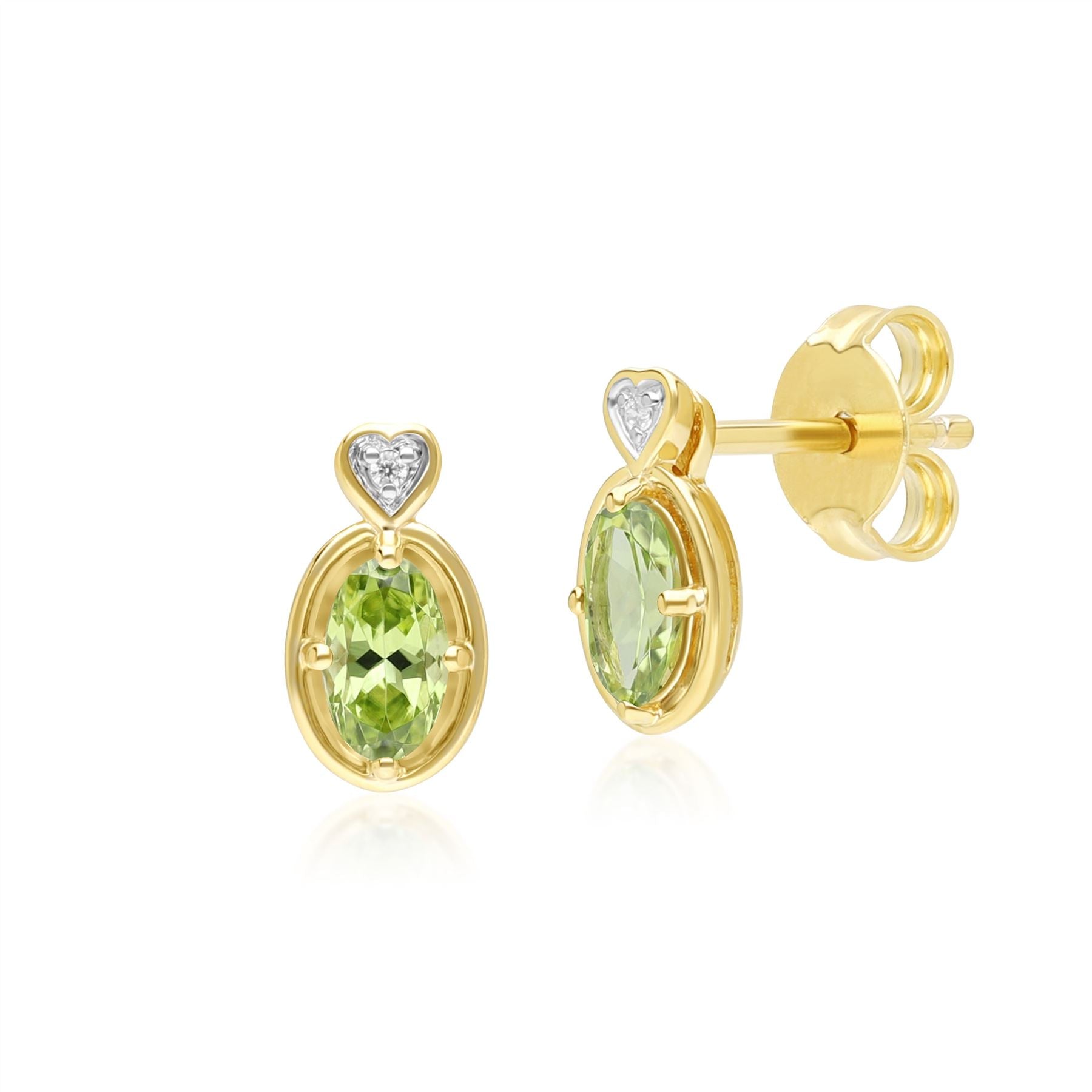 classic-oval-peridot-diamond-heart-stud-earrings-in-9ct-yellow-gold-135e1911039