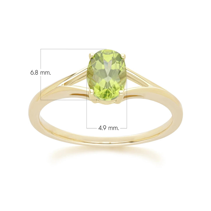 Classic Oval Peridot Ring in 9ct Yellow Gold