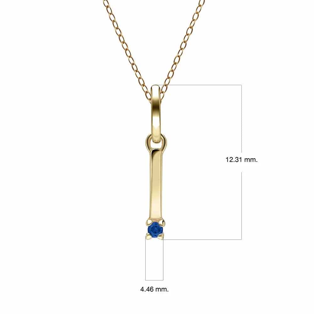 Initial Blue Sapphire Letter Necklace In 9ct Yellow Gold