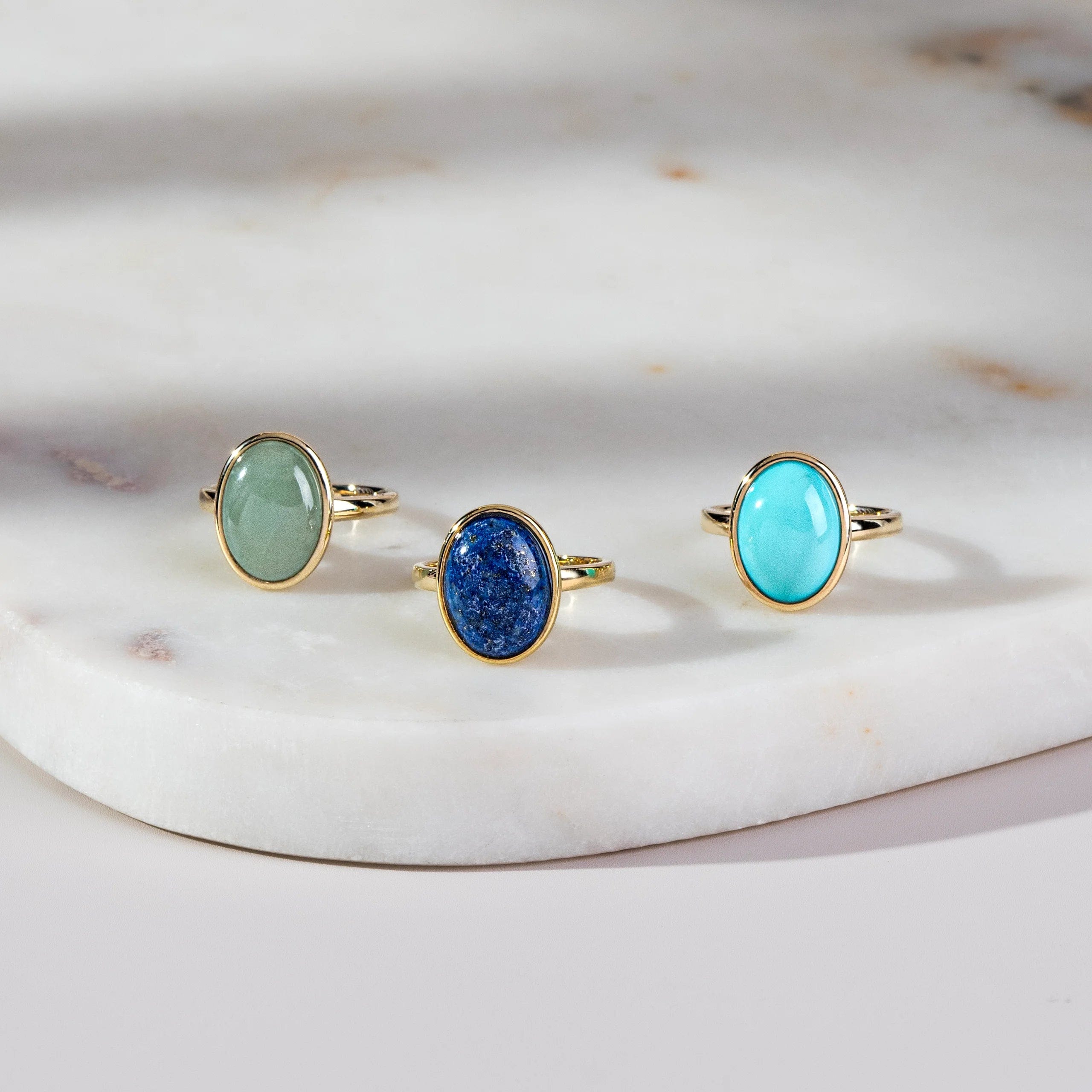 Statement Oval Turquoise Ring in 9ct Yellow Gold