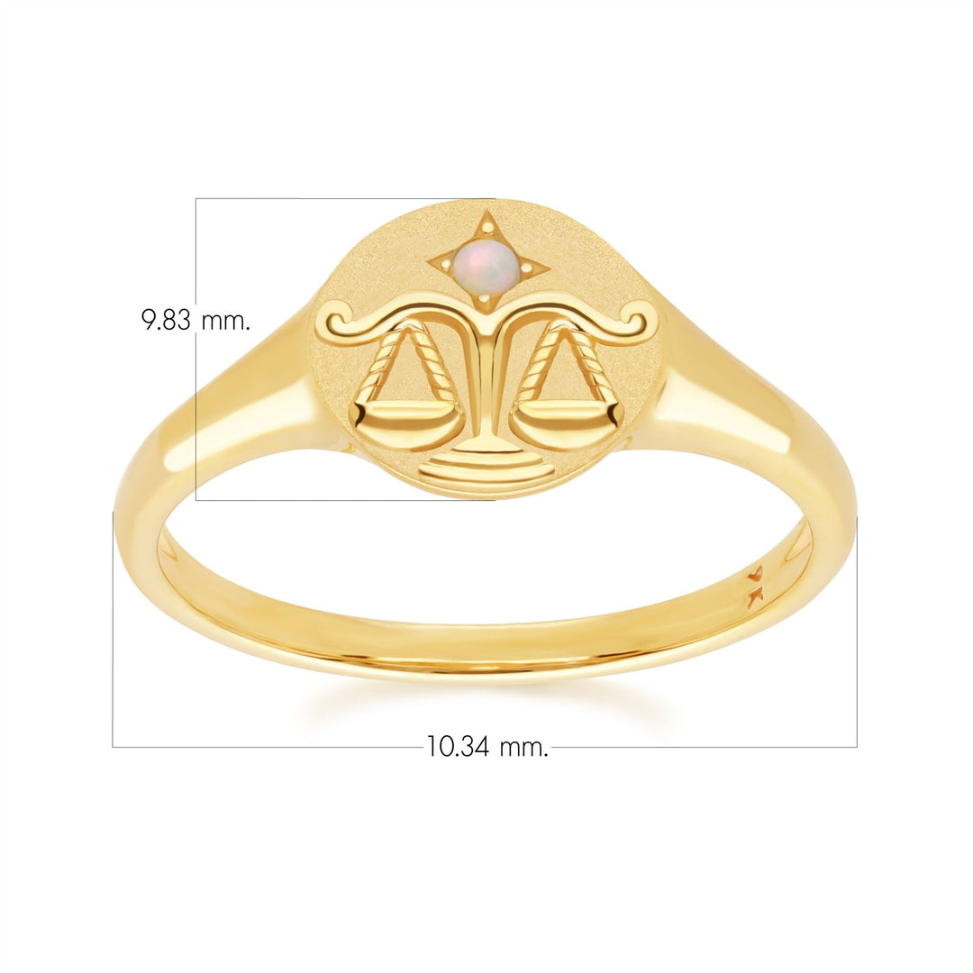 Zodiac Opal Libra Signet Ring In 9ct Yellow GoldDimensions  135R2087019
