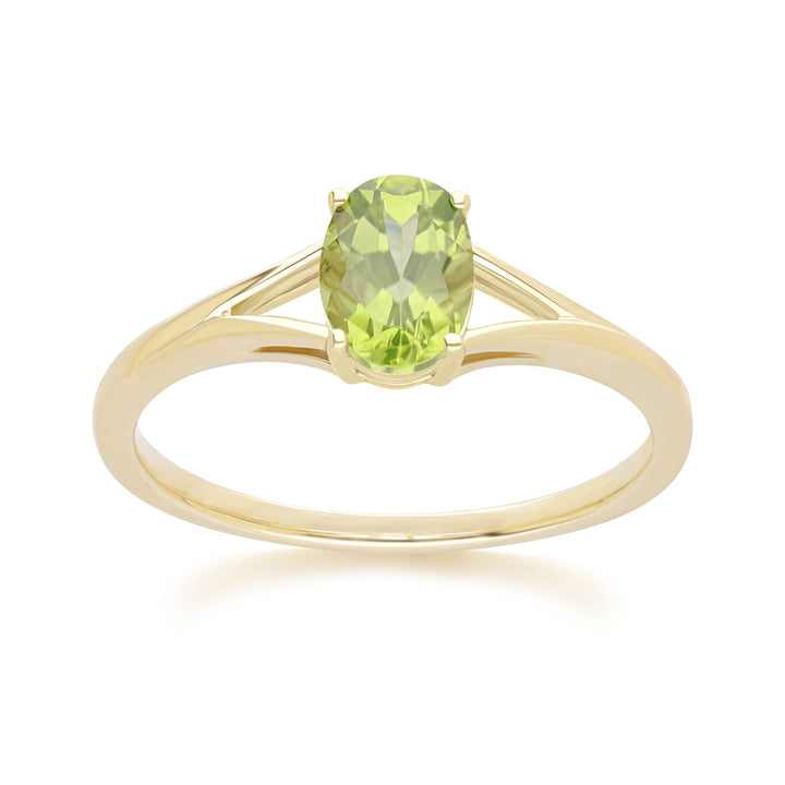 Classic Oval Peridot Ring in 9ct Yellow Gold