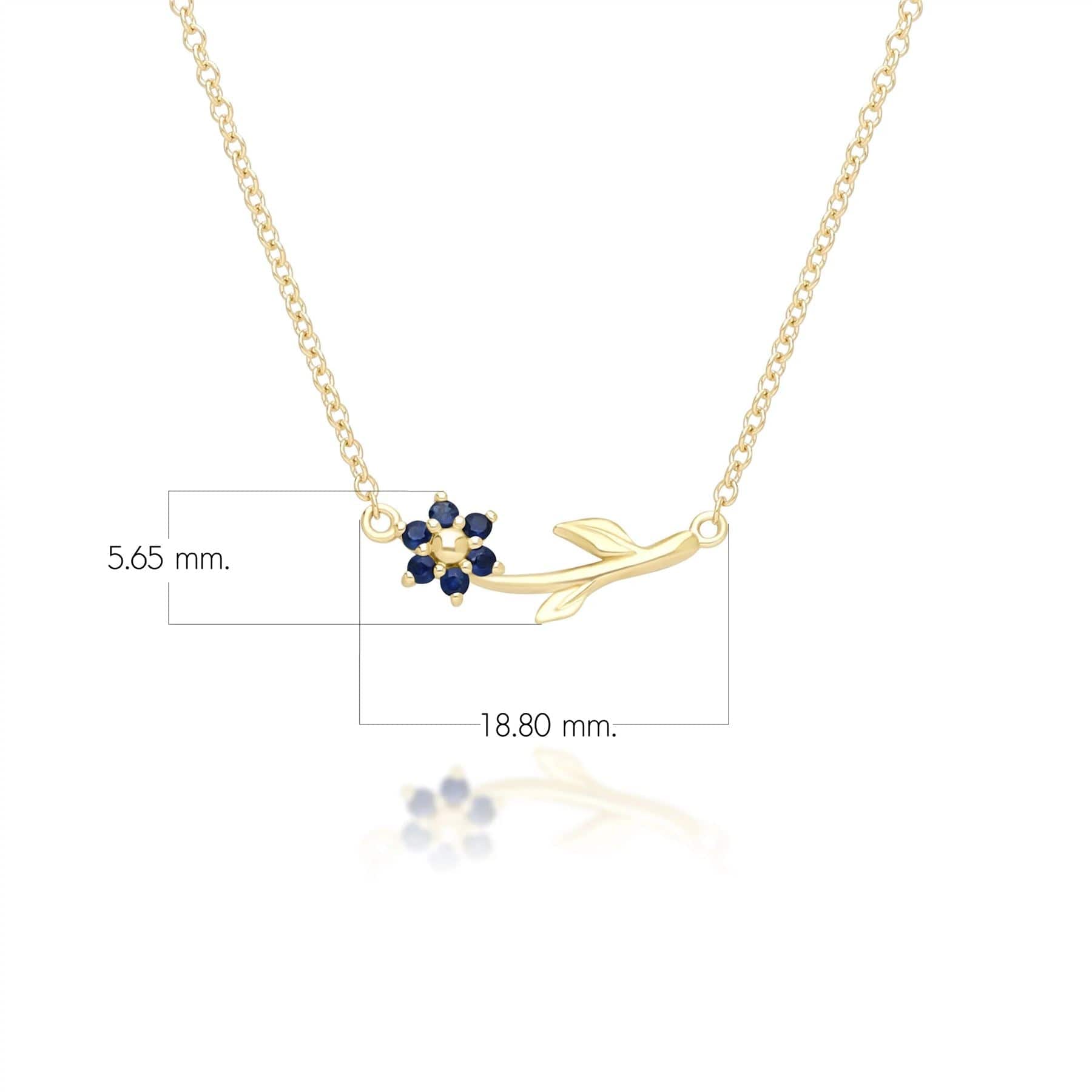 Floral Vine Sapphire Necklace in 9ct Yellow Gold