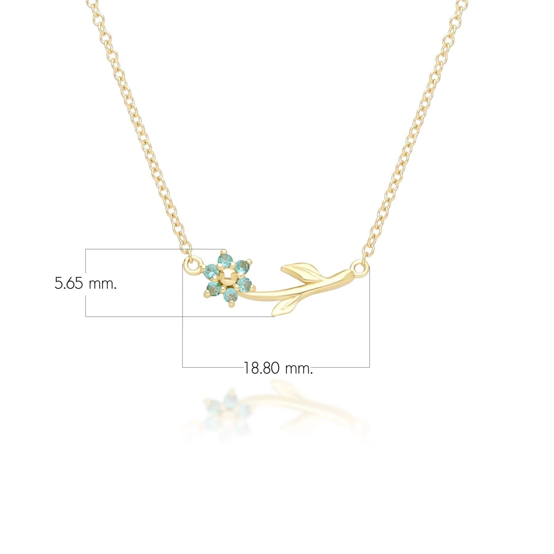 Floral Vine Emerald Necklace in 9ct Yellow Gold