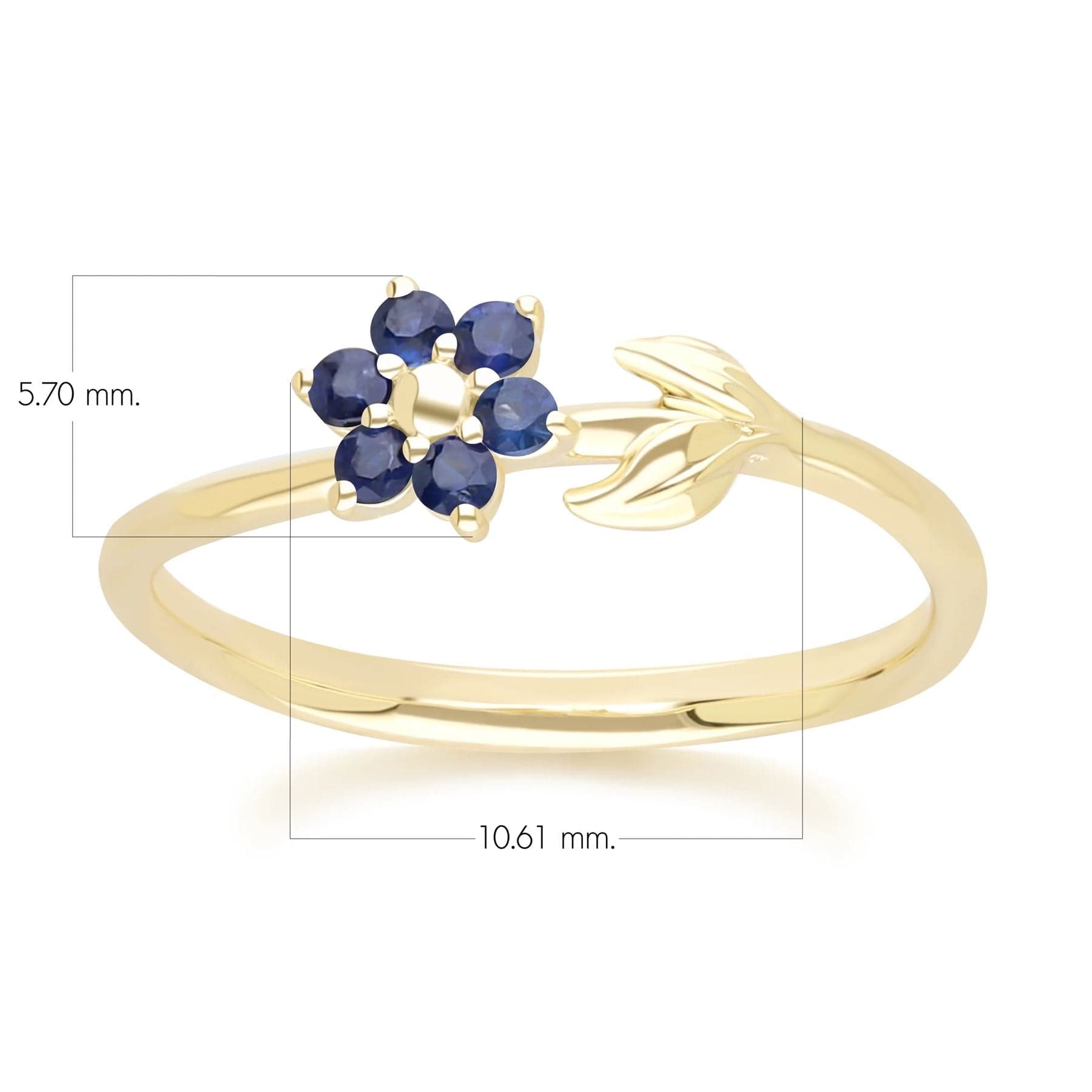 Floral Vine Sapphire Ring in 9ct Yellow Gold