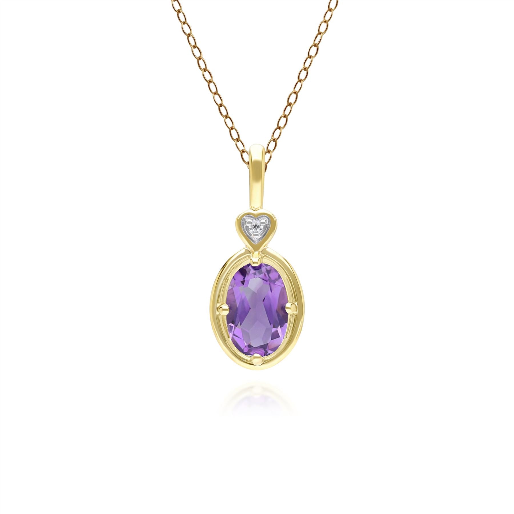 classic-oval-amethyst-diamond-heart-pendant-necklace-in-9ct-yellow-gold-135p2142019