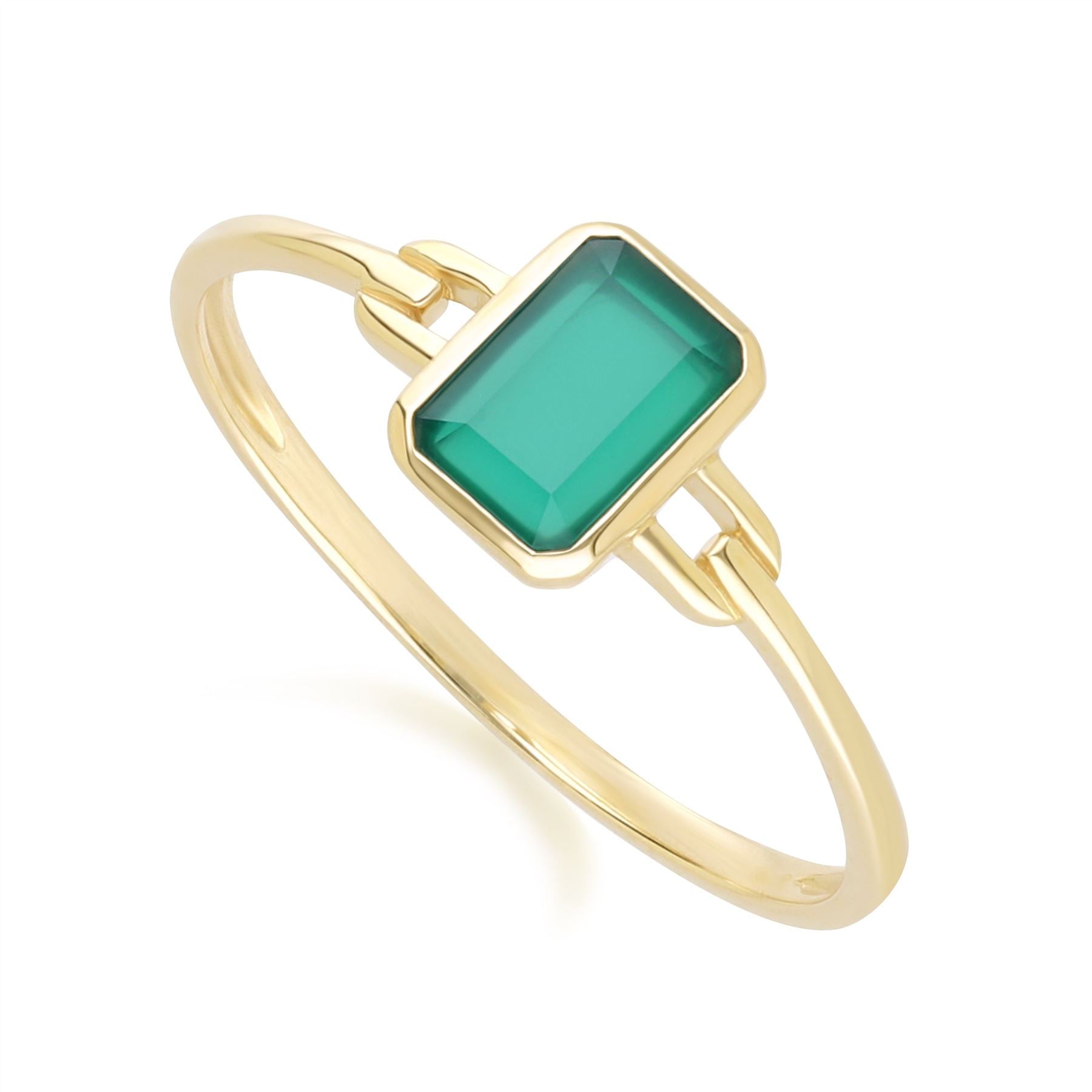 Classic Baguette Chalcedony Ring in 9ct Yellow Gold