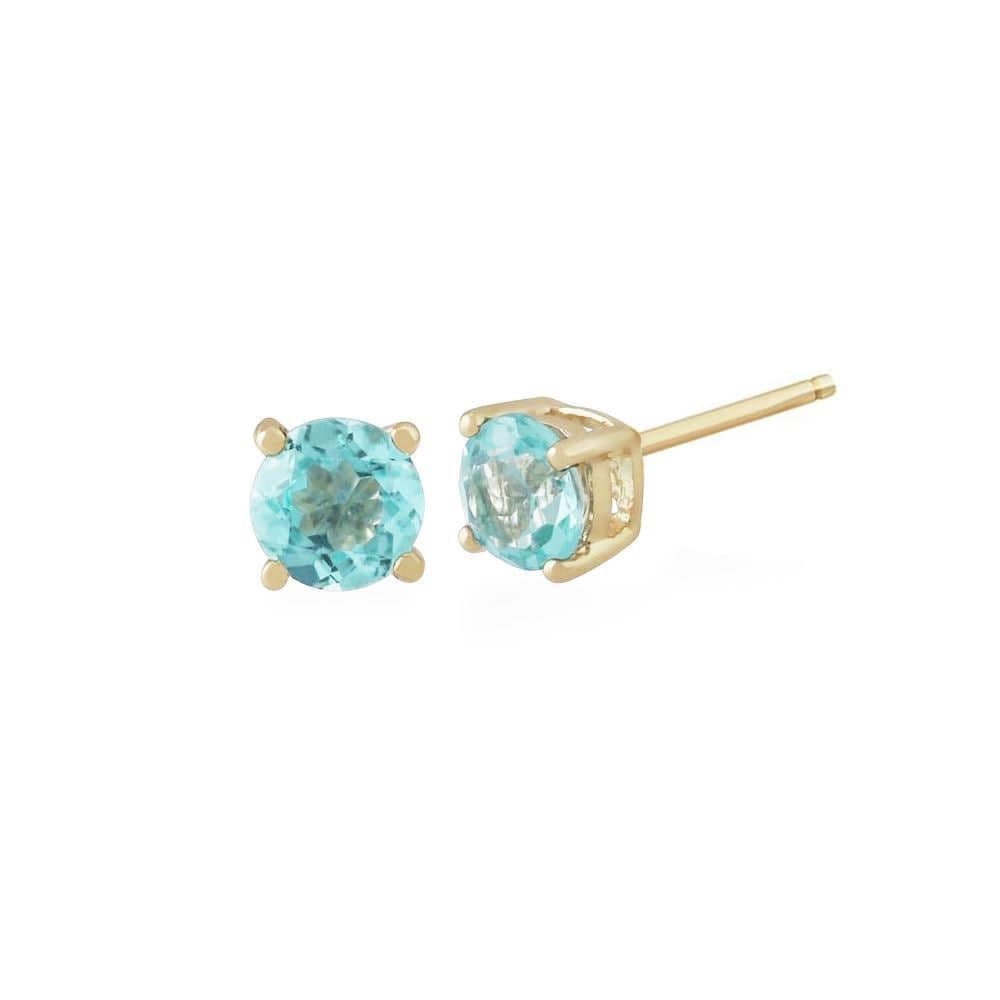 Classic Round Apatite Claw Set Stud Earrings in 9ct Yellow Gold