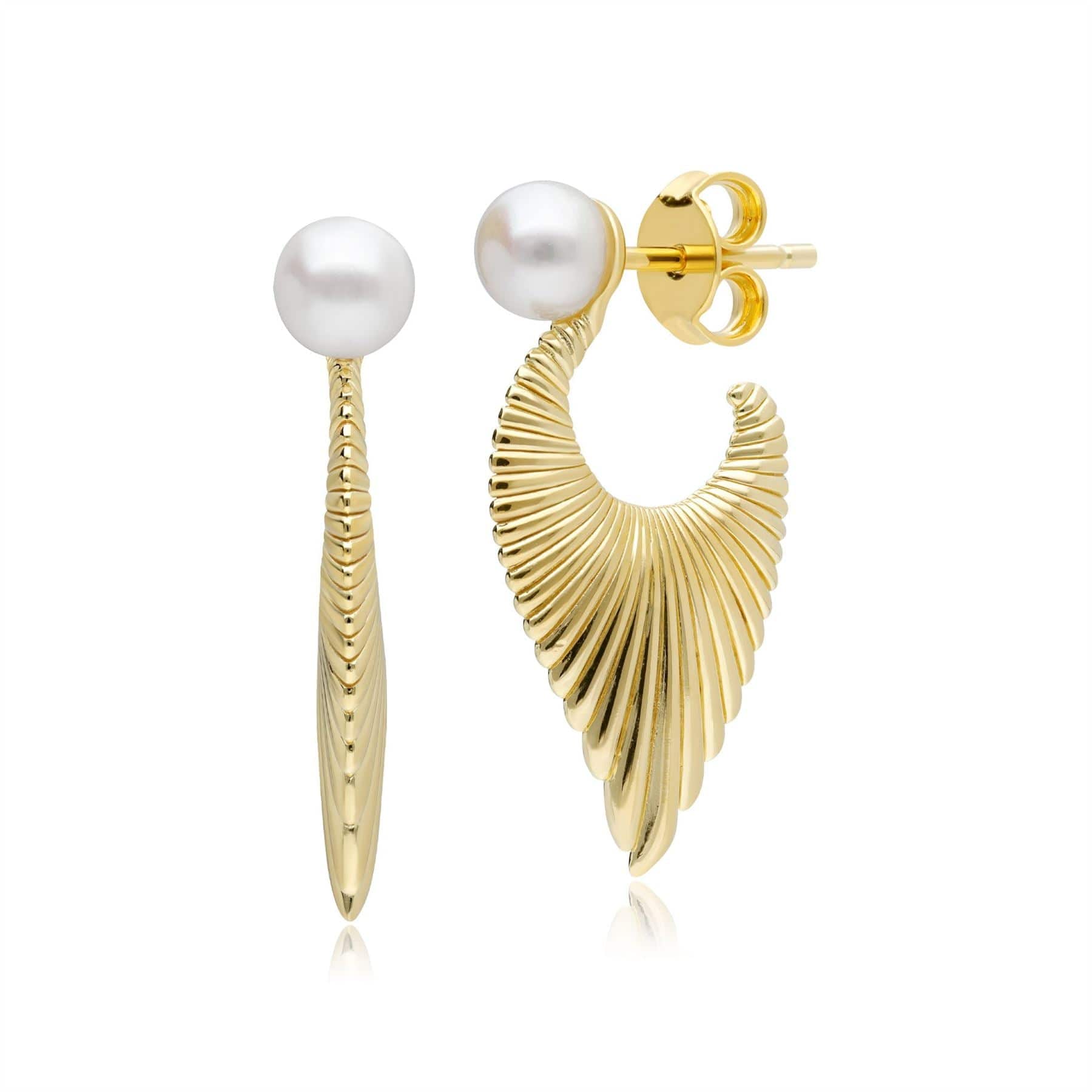 Caruso Cultured Freshwater Pearl Fan Drop Earrings
