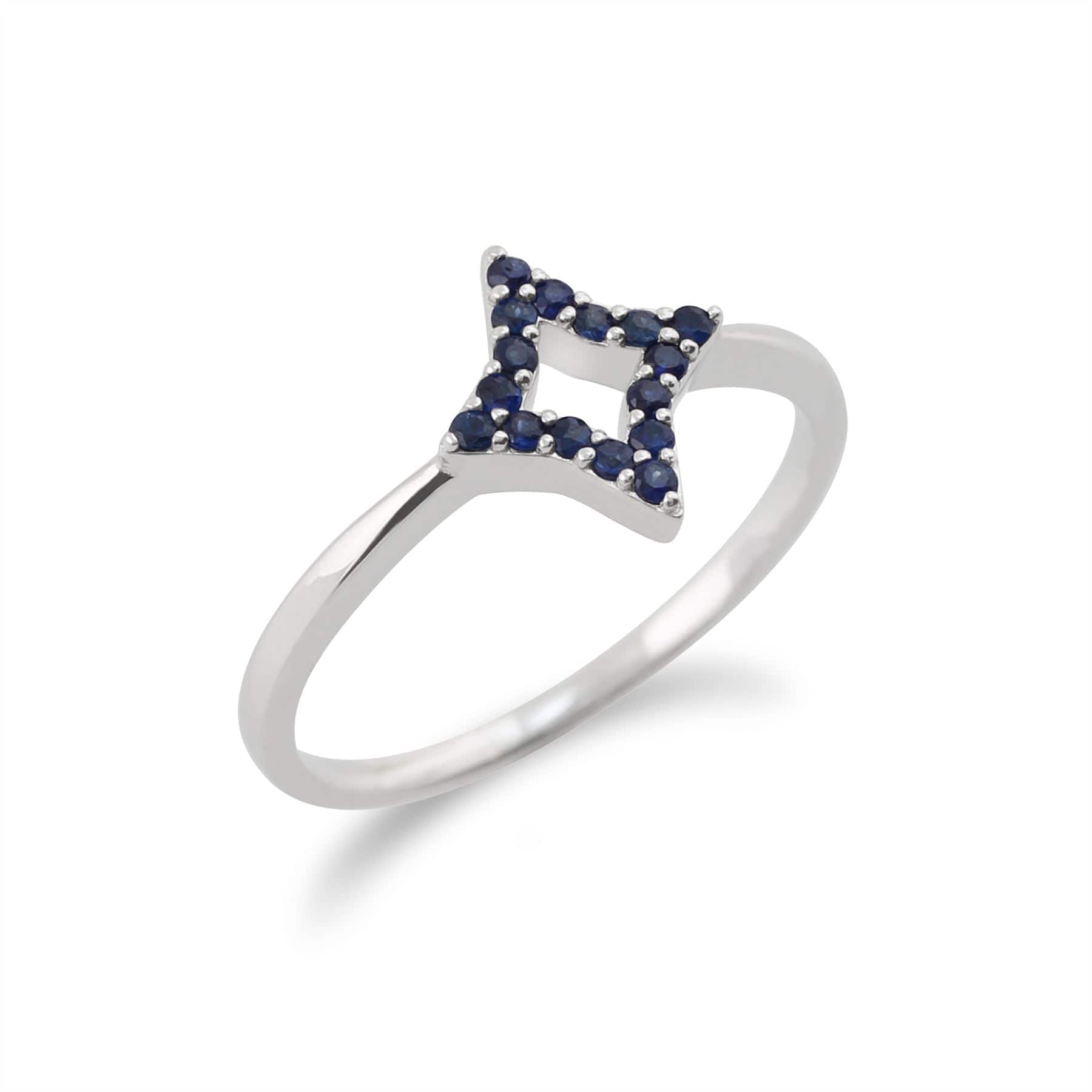 Gemondo 925 Sterling Silver Sapphire Star Ring