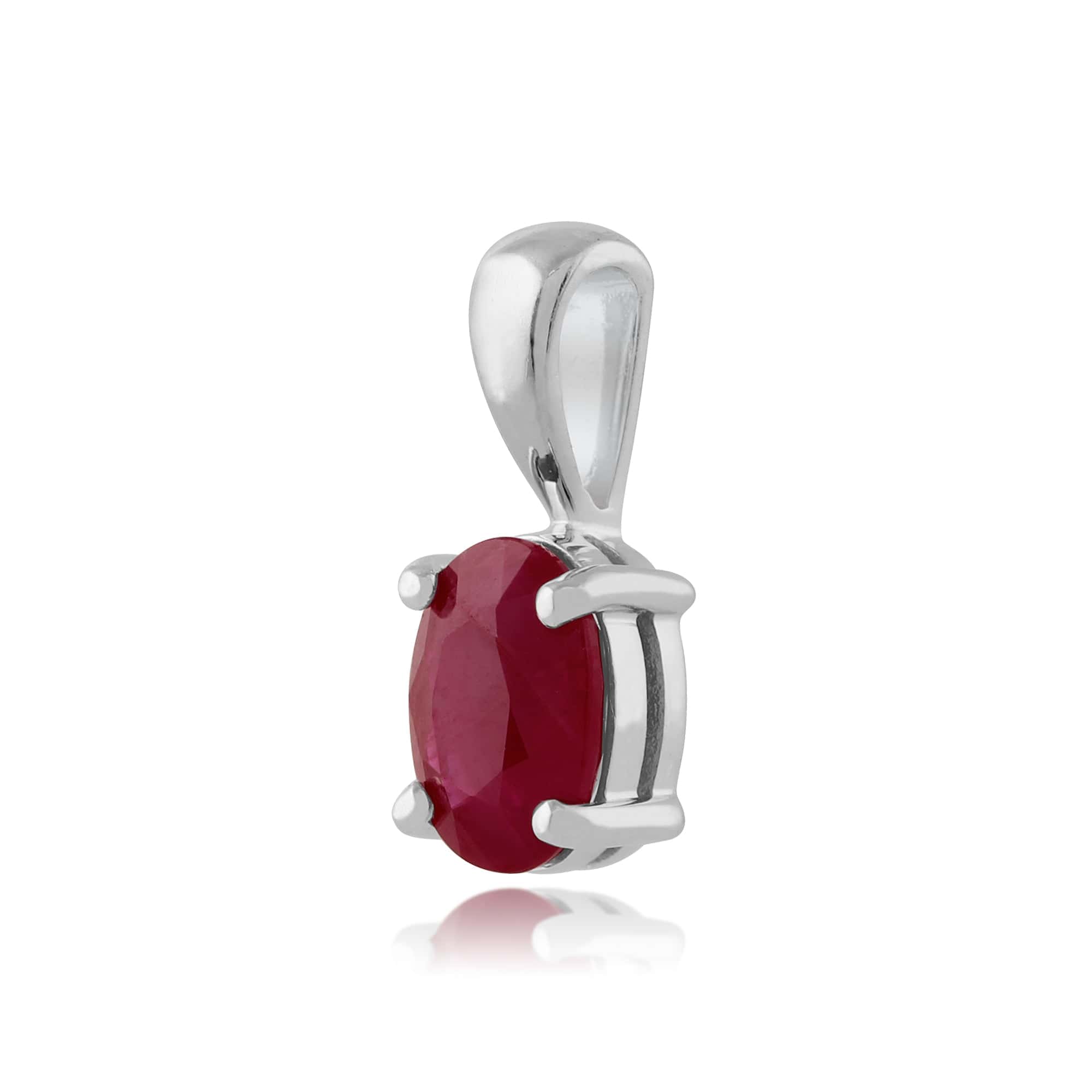 117P0013079 Classic Oval Ruby Pendant in 9ct White Gold 2