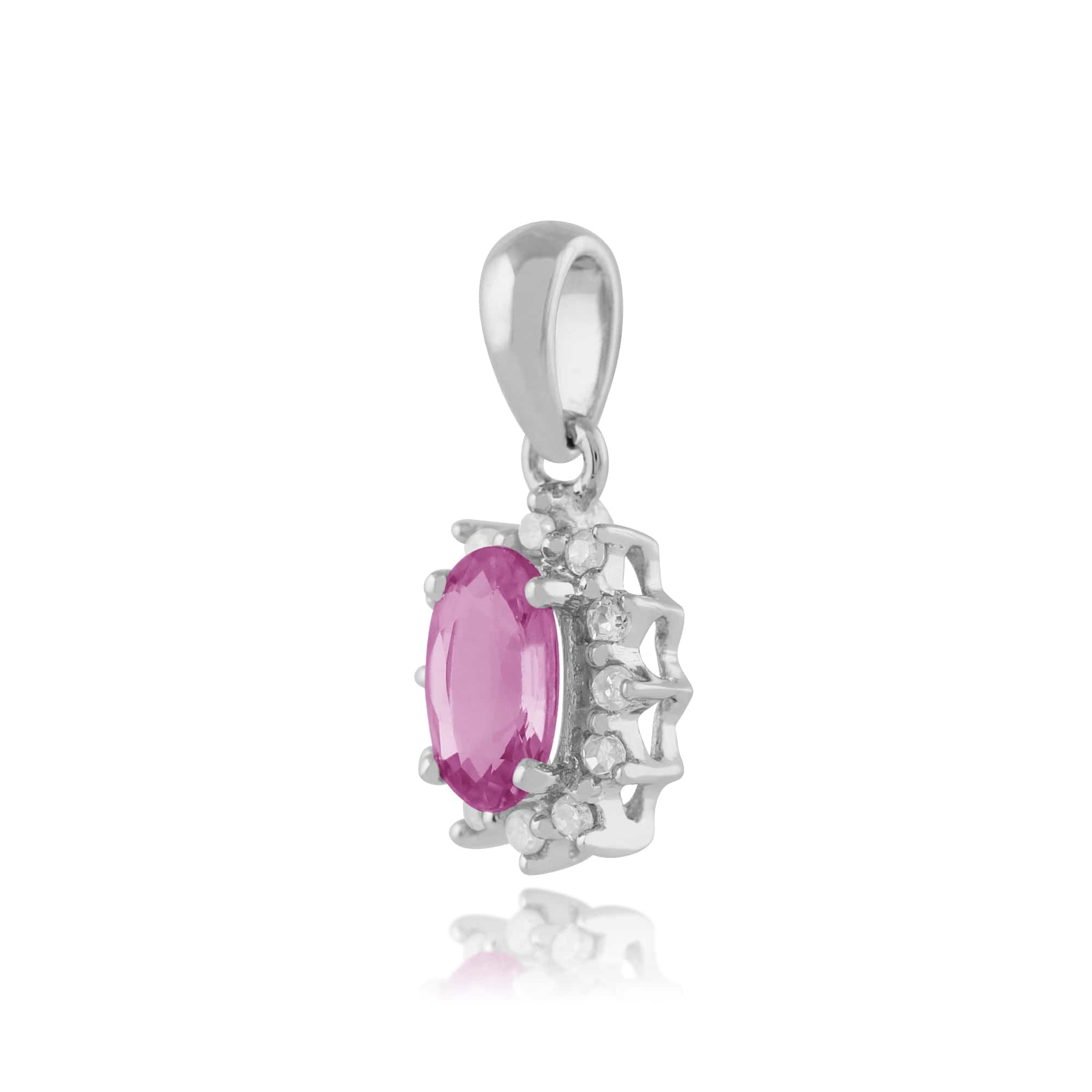 Pink Sapphire & Diamond Cluster Pendant