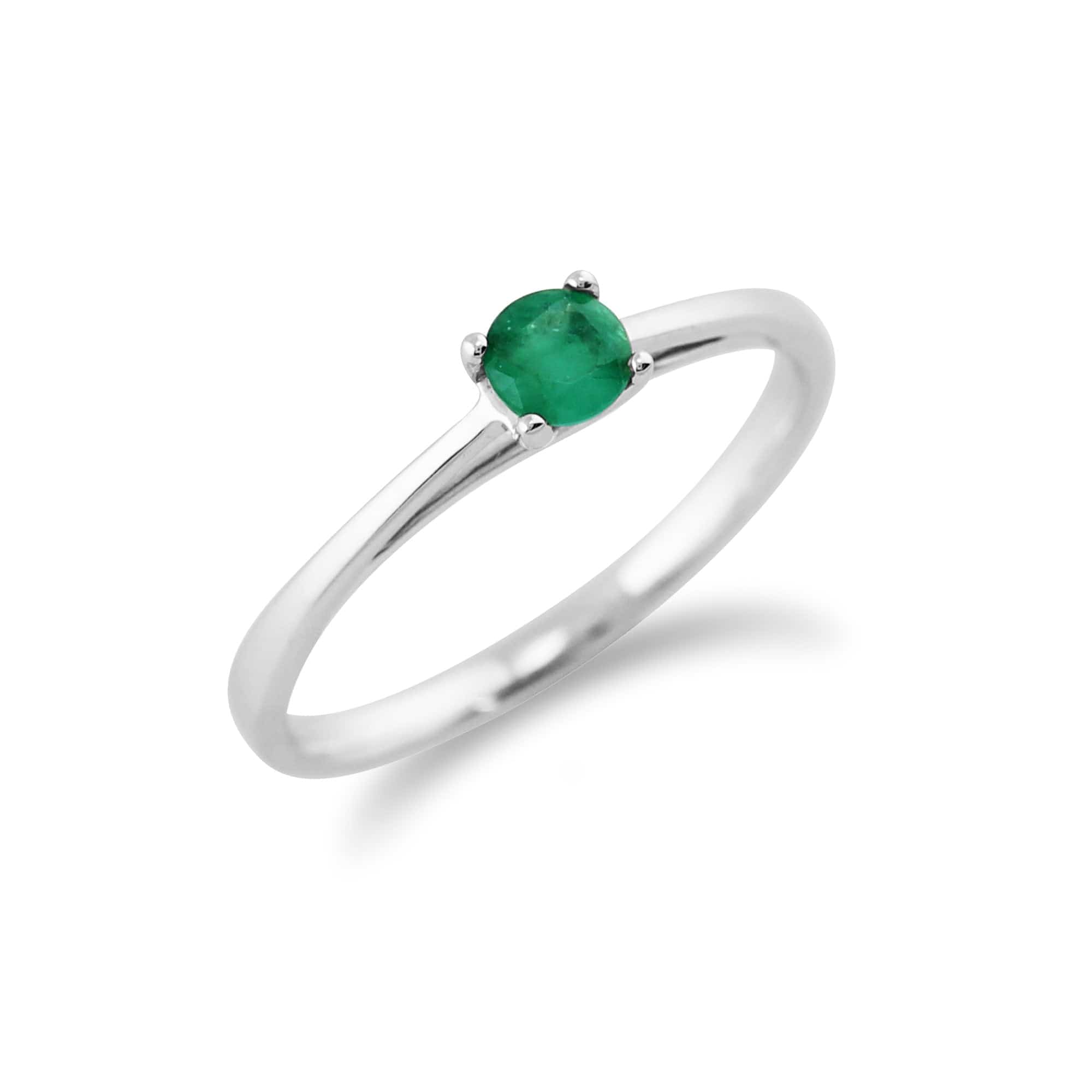 117R0175019 Gemondo 9ct White Gold 0.29ct Single Stone Emerald Ring 2