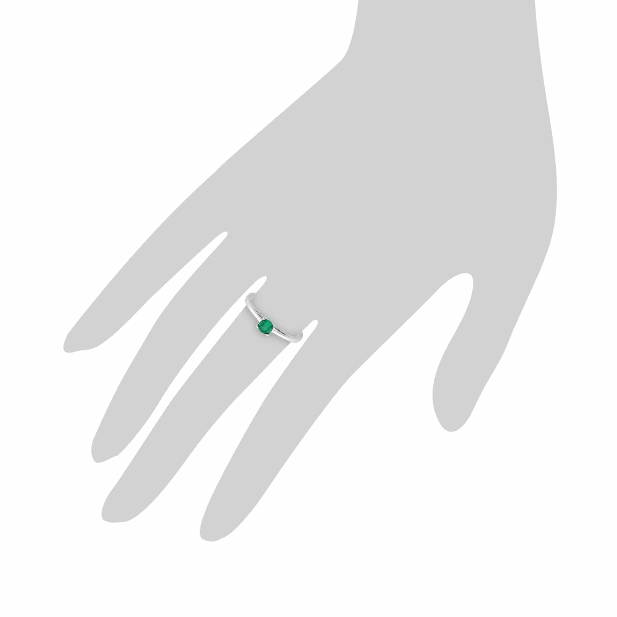 117R0175019 Gemondo 9ct White Gold 0.29ct Single Stone Emerald Ring 3