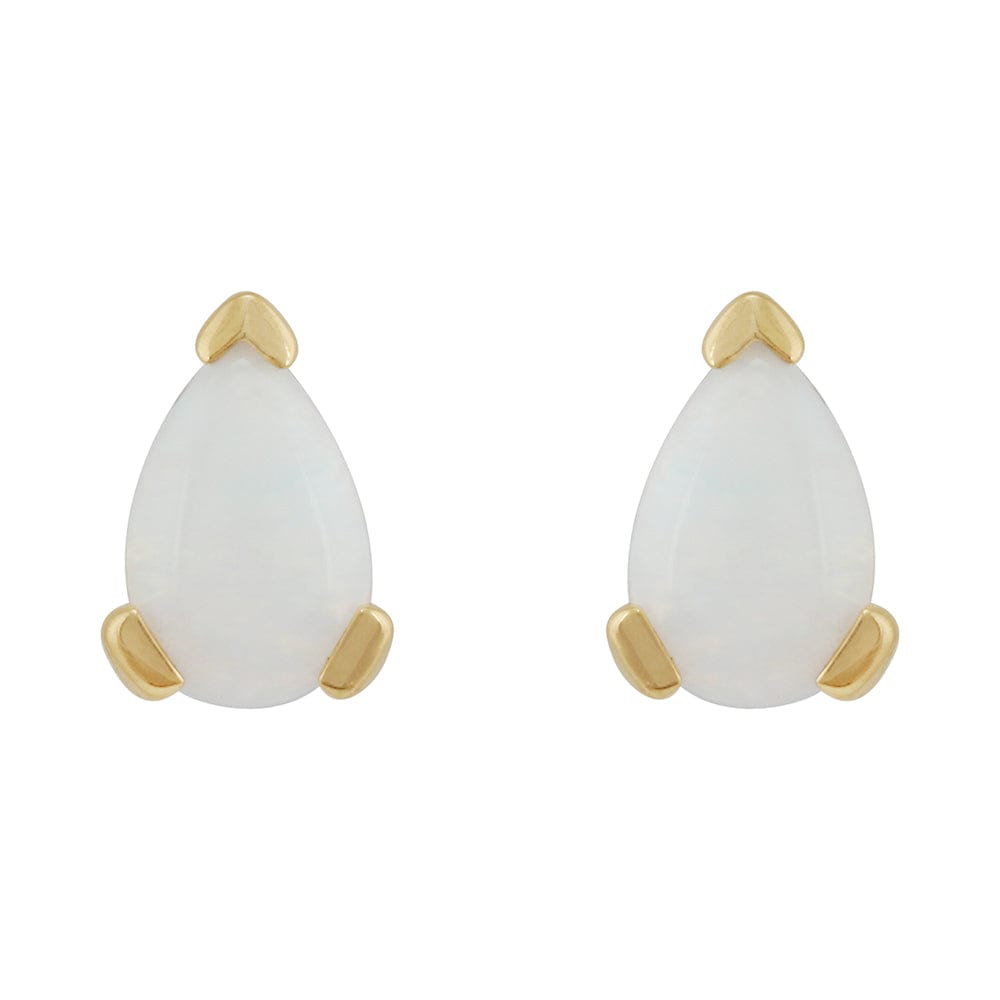 123E0606079-27023 Classic Pear Opal Single Stone Stud Earrings & Pendant Set in 9ct Yellow Gold 2