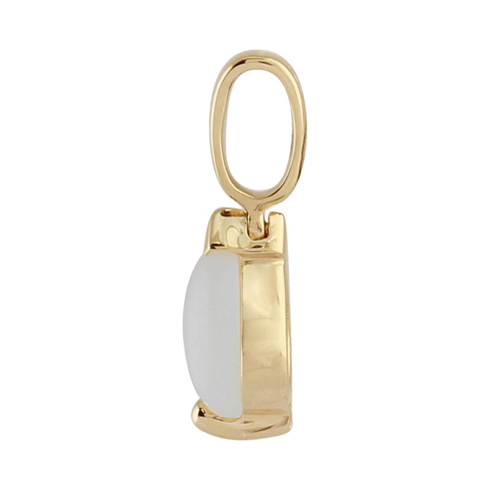 123E0606079-27023 Classic Pear Opal Single Stone Stud Earrings & Pendant Set in 9ct Yellow Gold 6