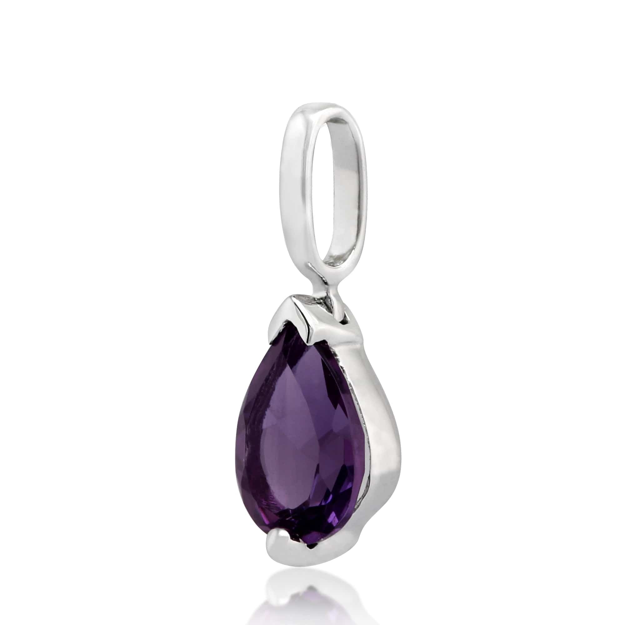 25661 Classic Pear Amethyst Pendant in 9ct White Gold 2