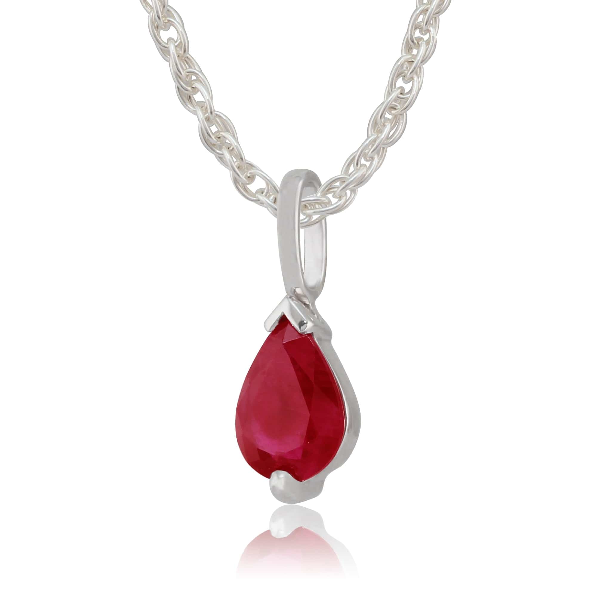 123P0256129 Classic Pear Ruby Pendant in 9ct White Gold 2