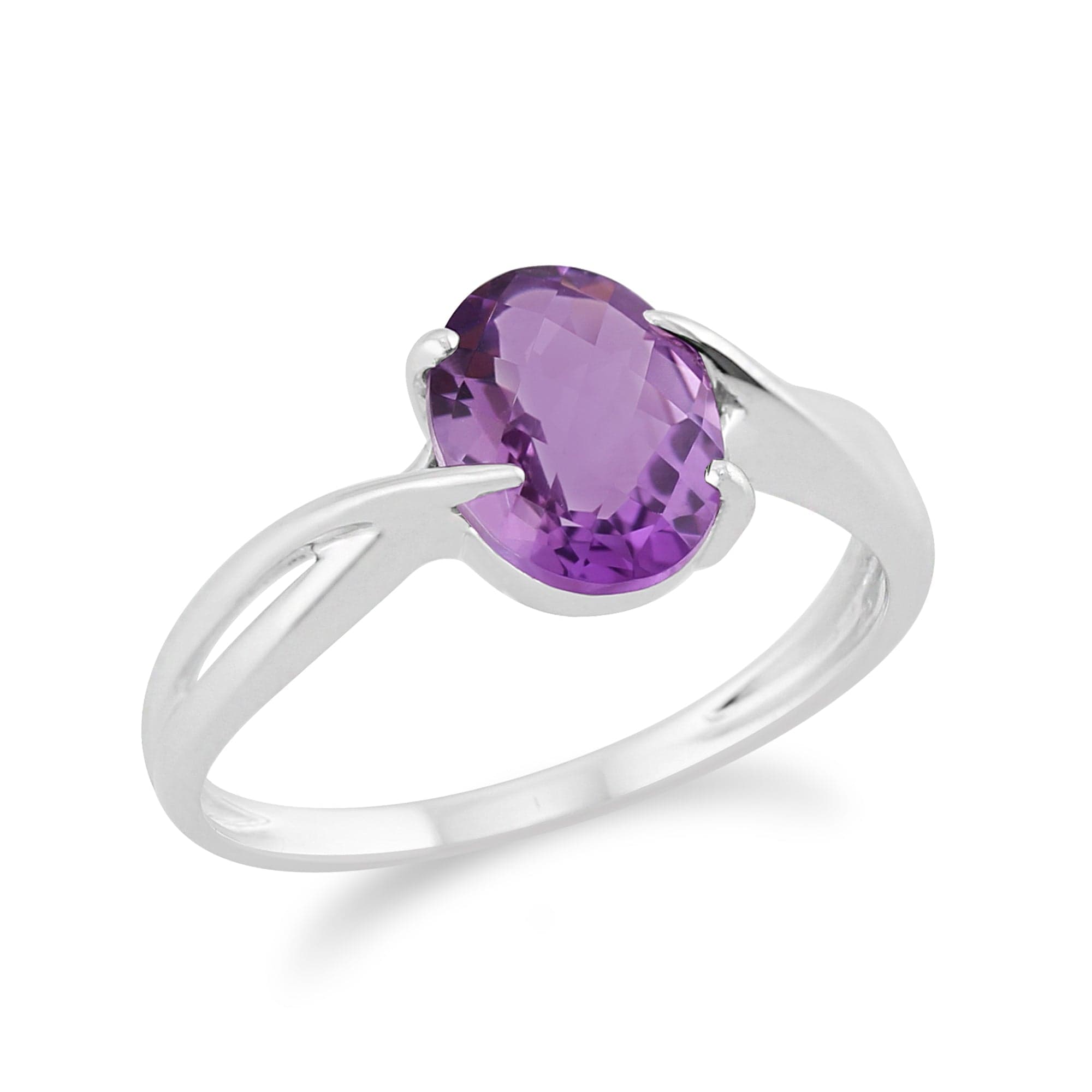 123R0806039 9ct White Gold 1.35ct Natural Amethyst Classic Single Stone Style Ring 2