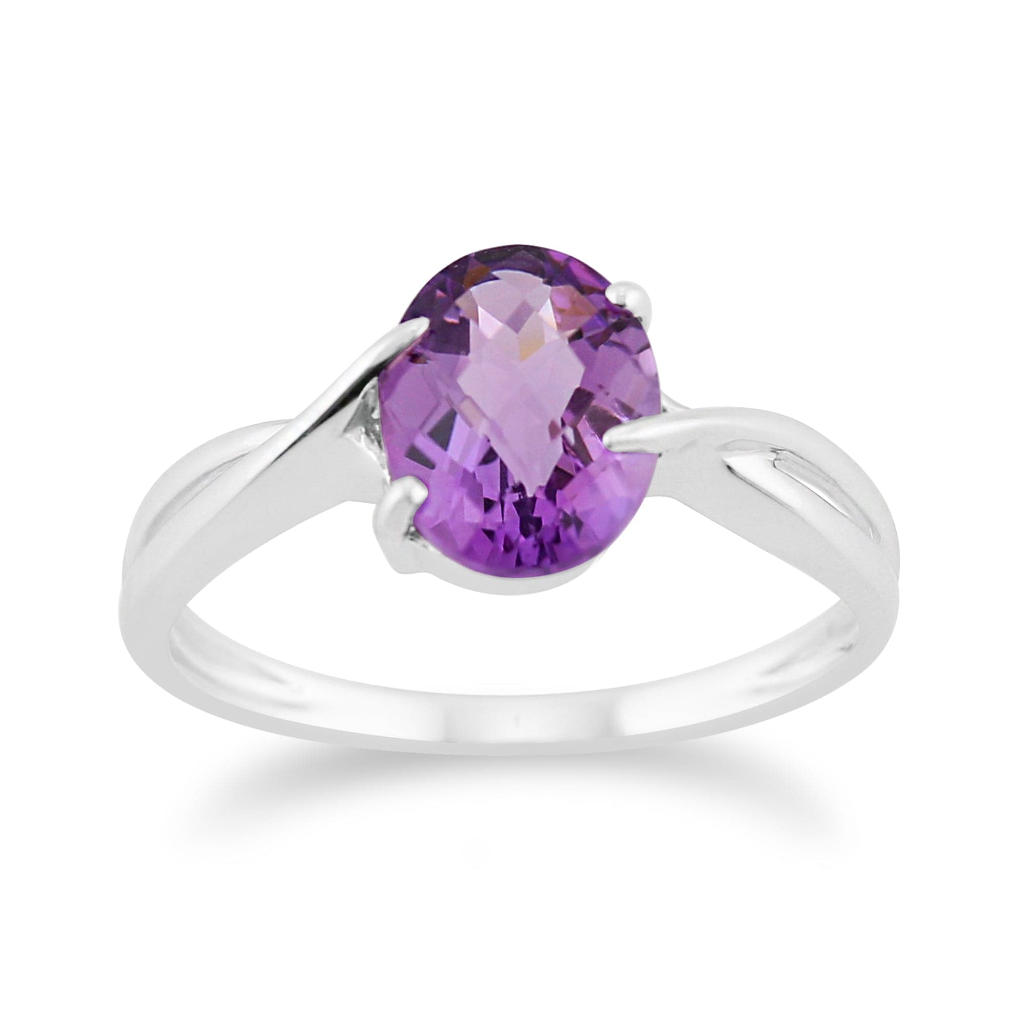 9ct White Gold 1.35ct Natural Amethyst Classic Single Stone Style Ring Image 1