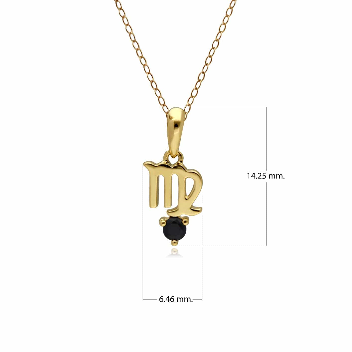 Sapphire Virgo Zodiac Charm Necklace in 9ct Yellow Gold - Gemondo