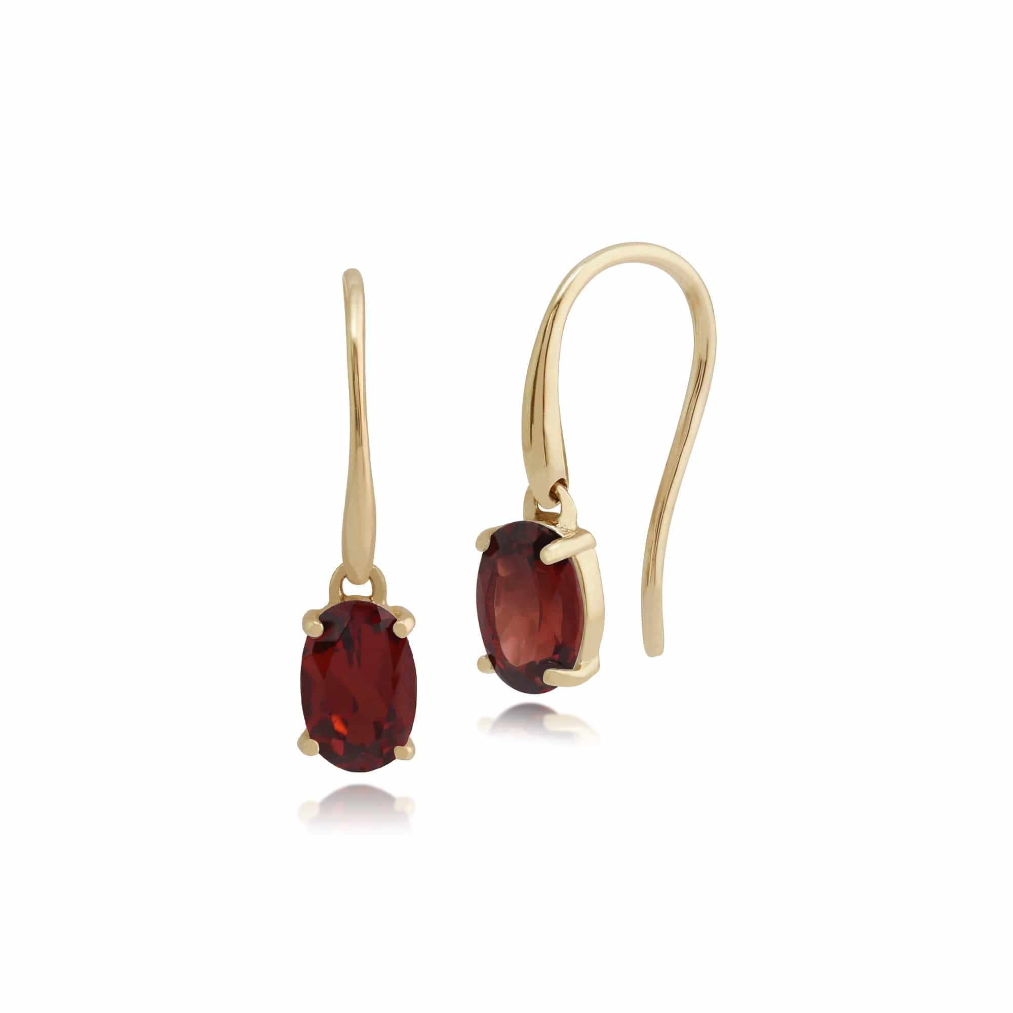 Classic Garnet Single Stone Drop Earrings & Bracelet Set Image 2